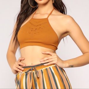 Rust Halter Crop Top